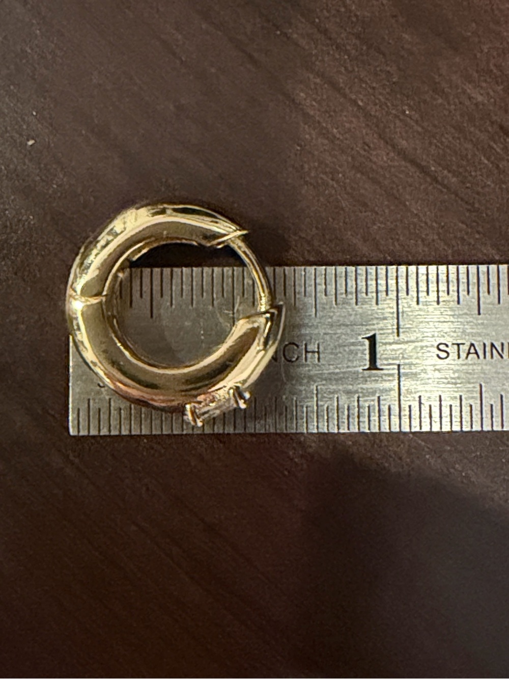 New Gold-Plated Hoop Earrings with Clear Stone Accent - Picture 4 of 5